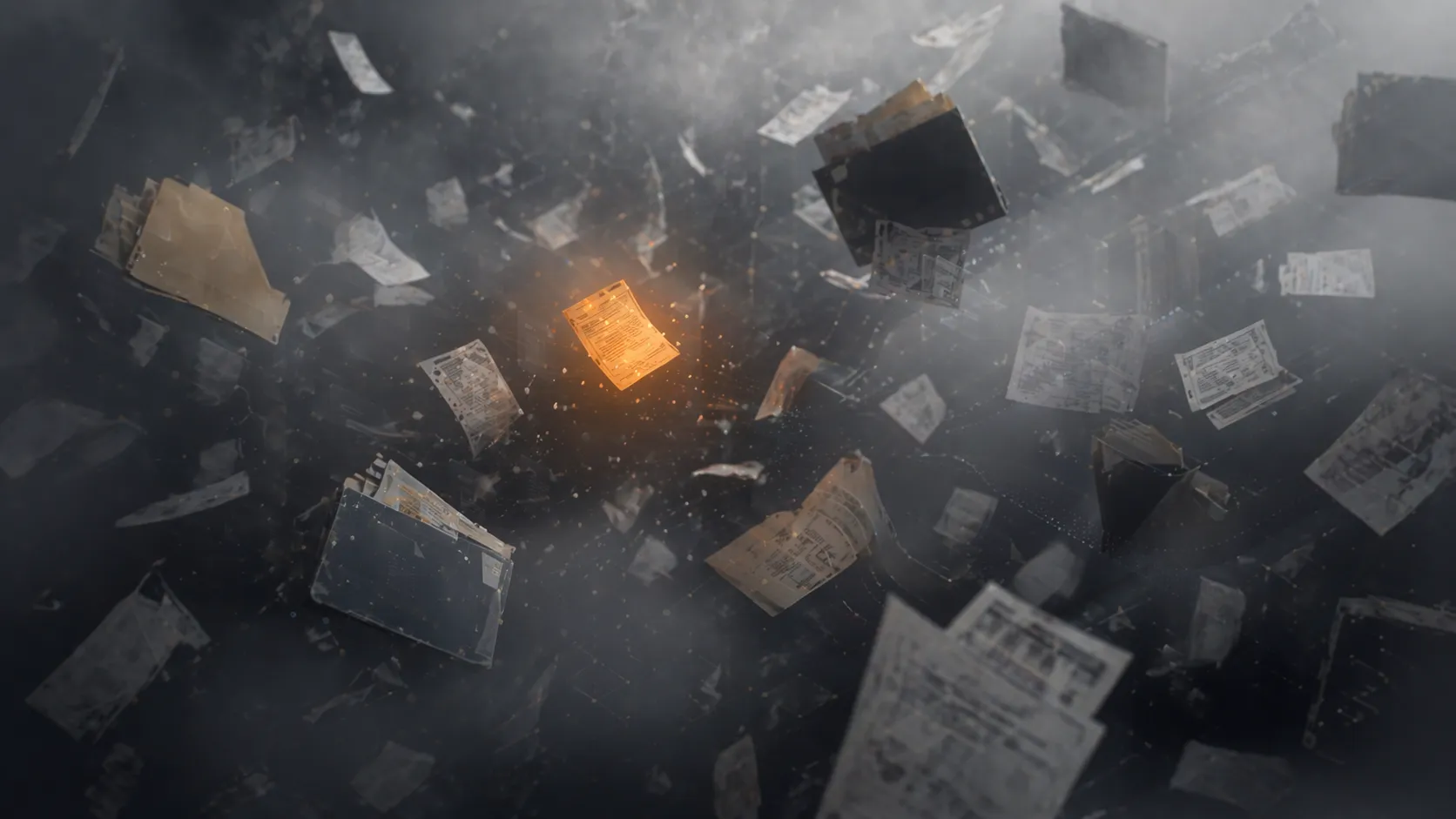 Documents éparpillés